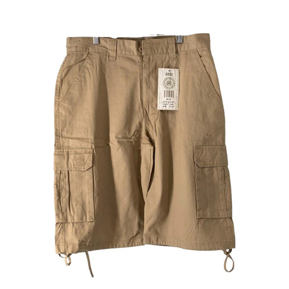 Noiz Men's Cotton Regular Fit Cargo Shorts Brown - Regular